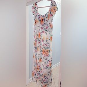 Torrid floral dress with ruffle collar